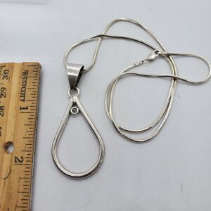 Sterling Silver 18" Necklace with Pendant Snake Chain 925